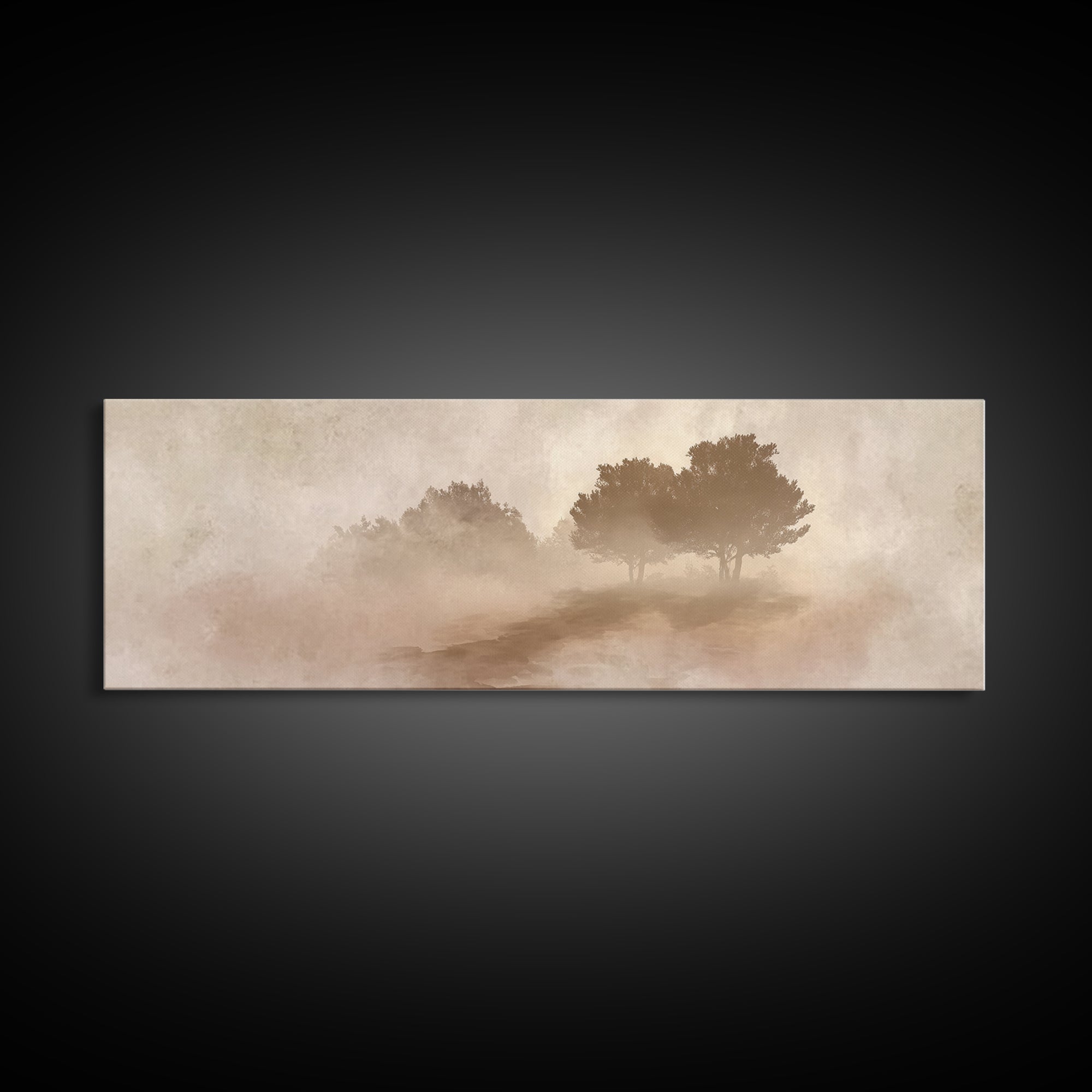 Misty Path Hope, Framed Canvas Print, Panoramic Print, Christian Art Painting, Subtle Christian Art, Modern Christian Art, Christian Gift I