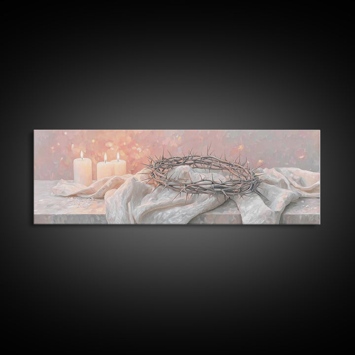 Crown Of Salvation | Framed Canvas Print | Panoramic Art | Christian Art Canvas | Christian Wall Art | Christian Art Print | Christian Gift