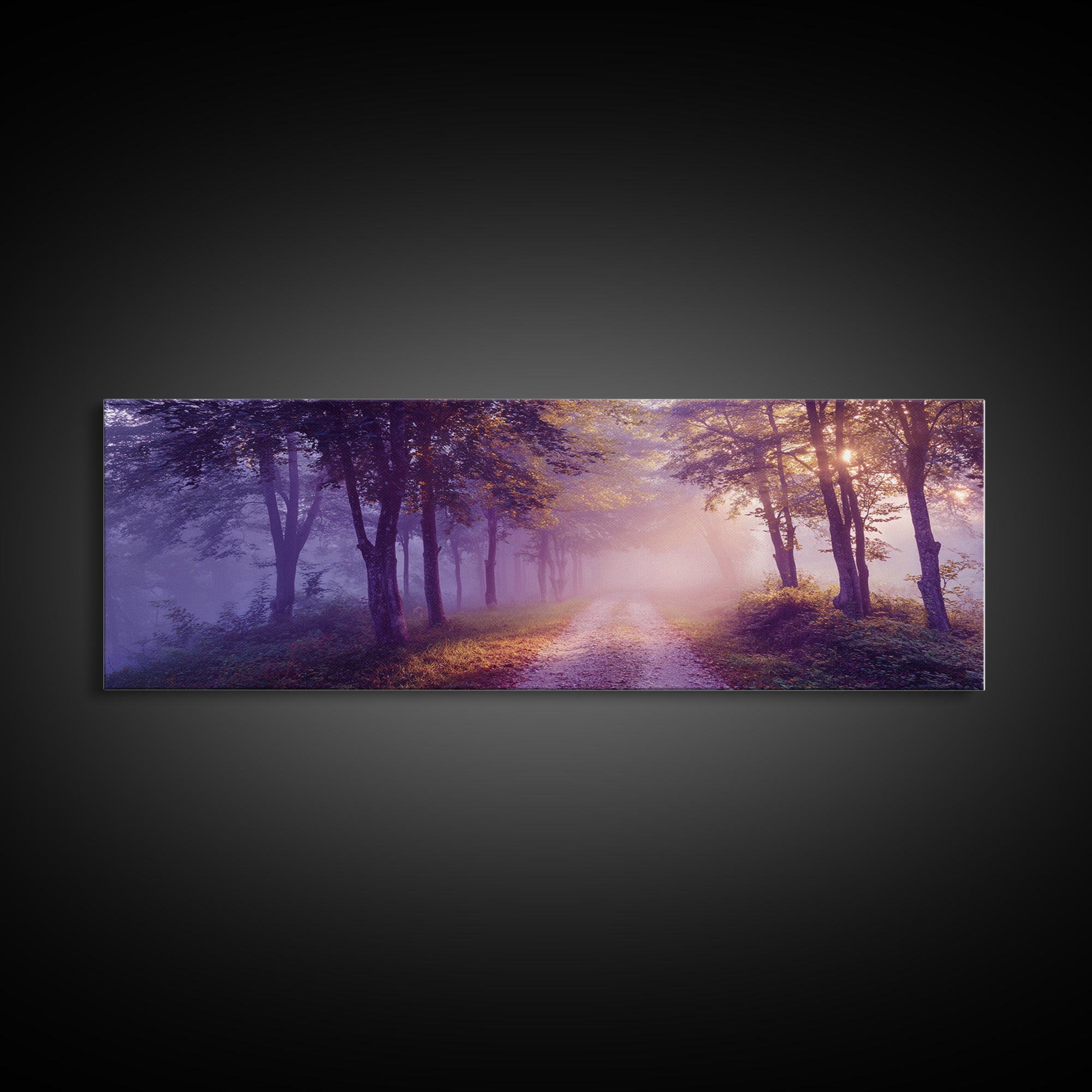 Dawnwood Journey | Framed Canvas Print | Panoramic Painting | Christian Art Print | Christian Wall Art | Moody Christian Art | Christian Ar