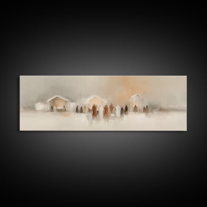 Winter Hushed Trees | Framed Canvas Print | Panoramic Painting | Christian Wall Art | Minimalist Christian Art | Christian Art Canvas | Chr