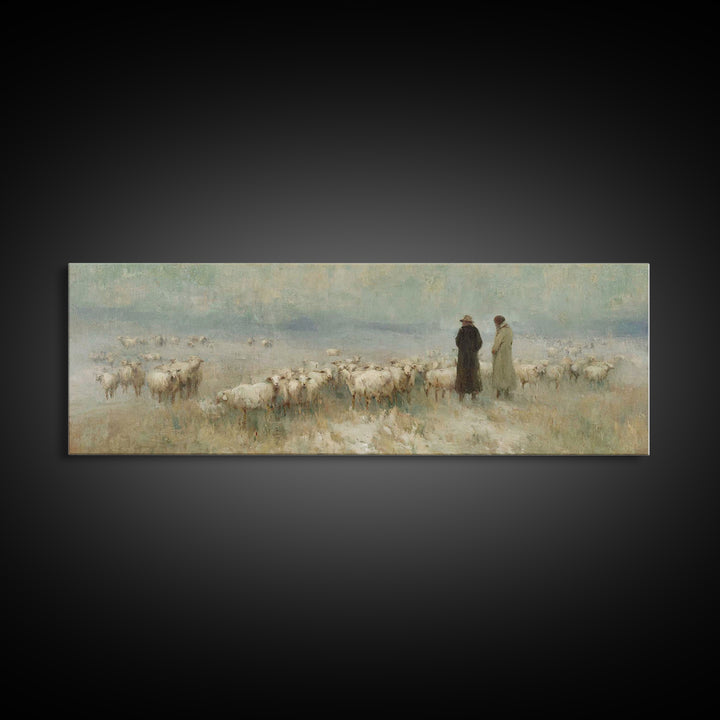 Morning Star Path | Framed Canvas Print | Christian Art | Panoramic Painting | Christmas Art | Jesus Painting | Christian Wall Art