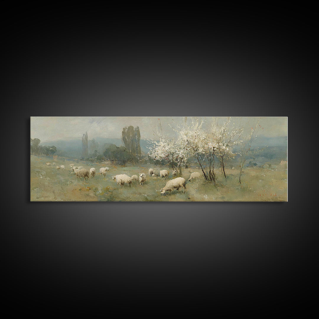 Heavenly Orchard | Framed Canvas Print | Christian Art Canvas | Christian Wall Art | Panoramic Wall Art | Jesus Painting | Christmas Art