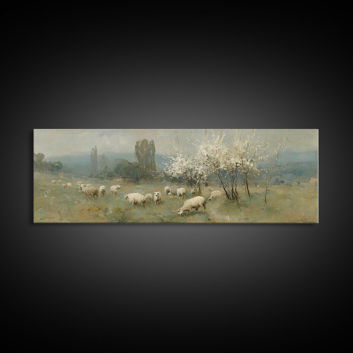 Heavenly Orchard | Framed Canvas Print | Christian Art Canvas | Christian Wall Art | Panoramic Wall Art | Jesus Painting | Christmas Art