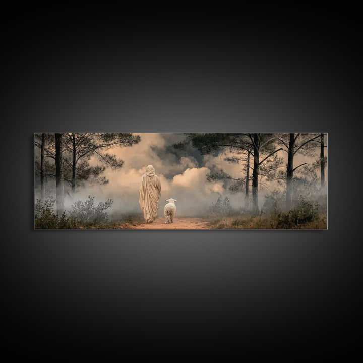 Clouds Of Promise – Framed Canvas Print – Panoramic Wall Art – Christian Art Canvas – Jesus Painting – Christian Christmas Art – Christian
