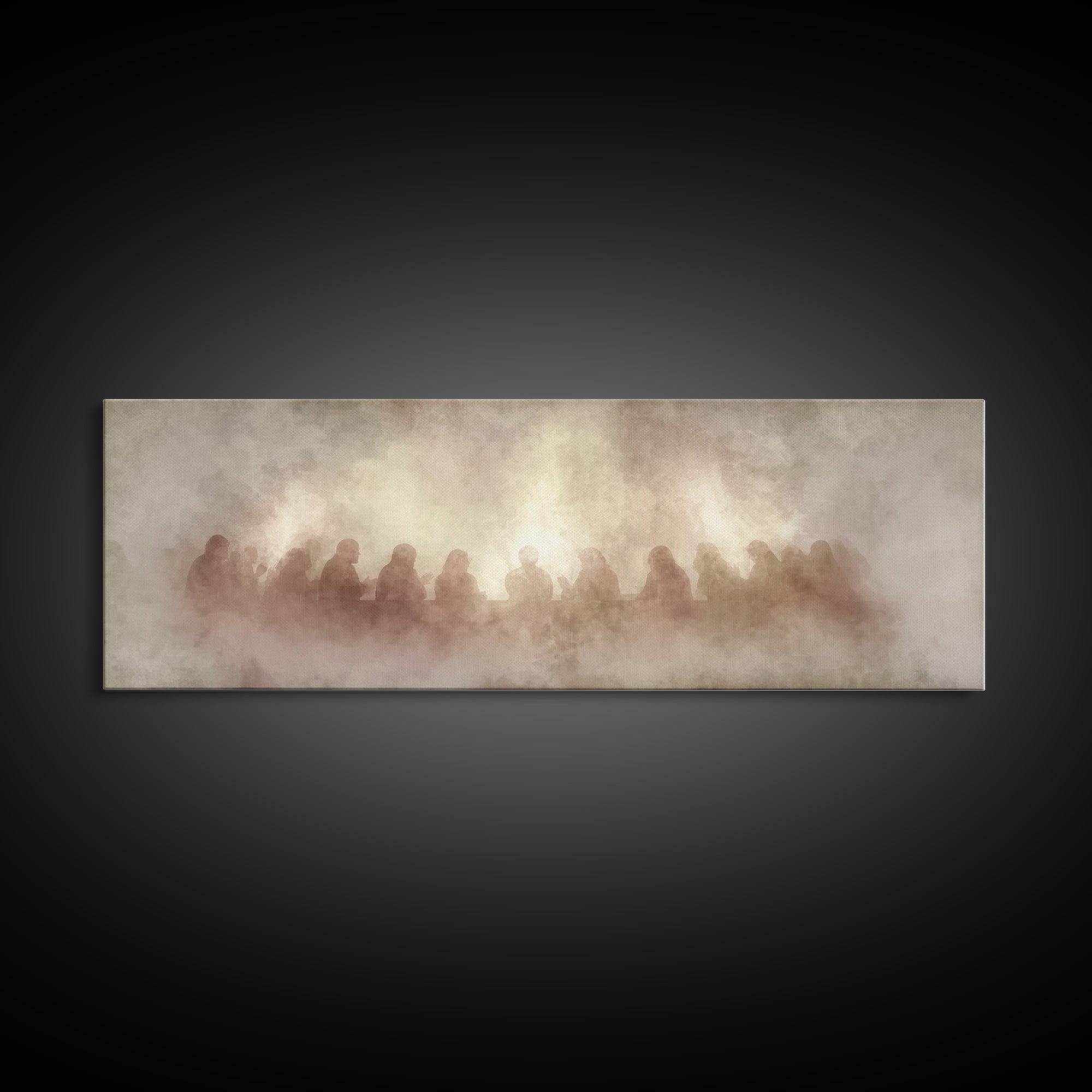 Supper Of Grace – Framed Canvas Print – Panoramic Painting – Christian Wall Art – Christian Art Canvas – Christian Christmas Art – Jesus Ar