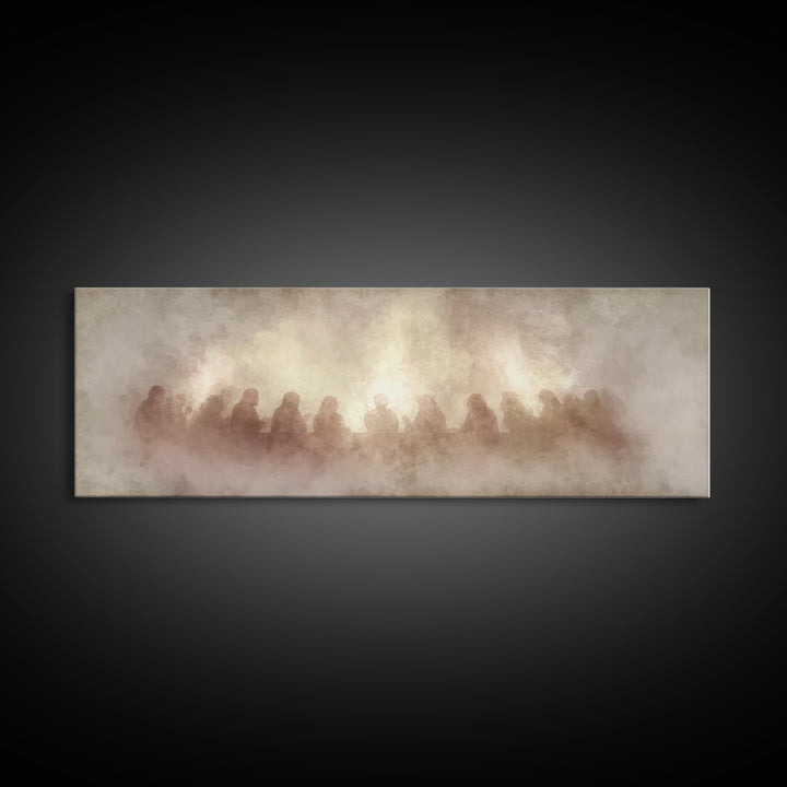 Supper Of Grace – Framed Canvas Print – Panoramic Painting – Christian Wall Art – Christian Art Canvas – Christian Christmas Art – Jesus Ar