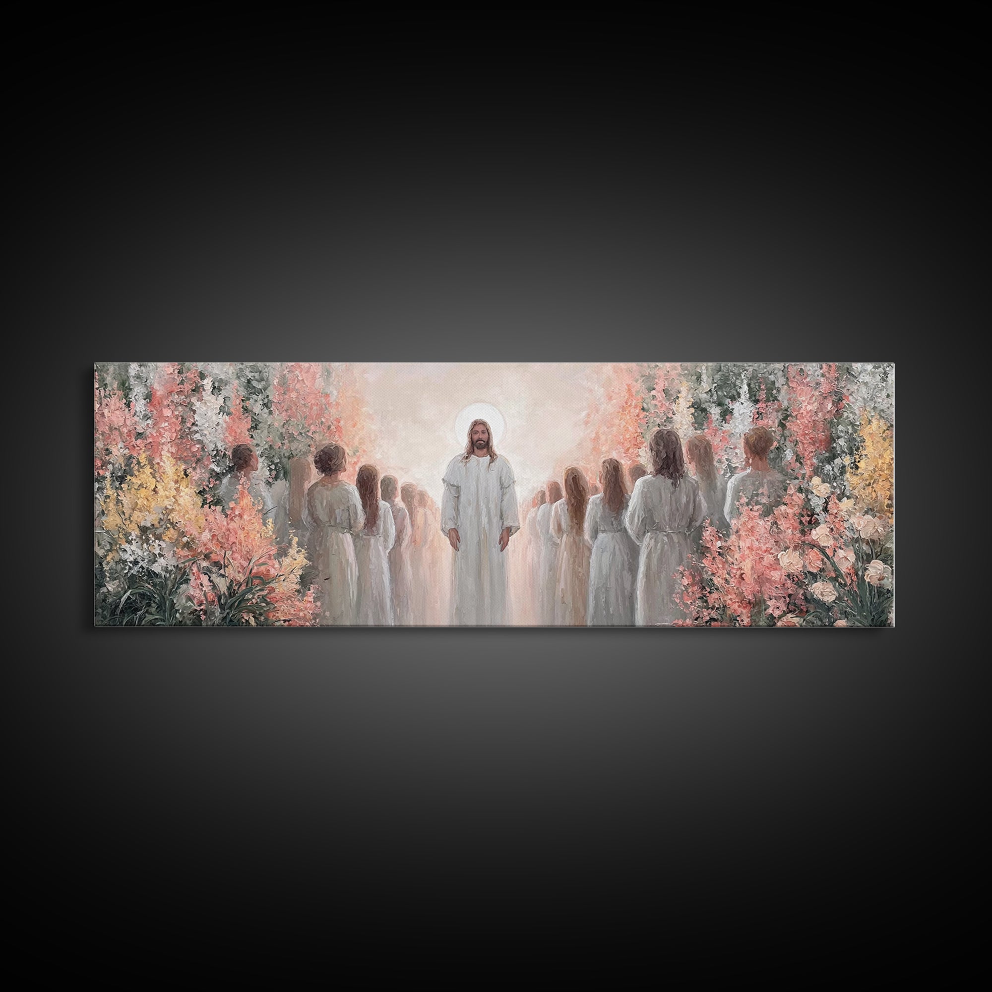 Blessing Of The Master – Framed Canvas Print – Christian Wall Art – Jesus Painting – Christian Art Canvas – Panoramic Wall Art – Christmas