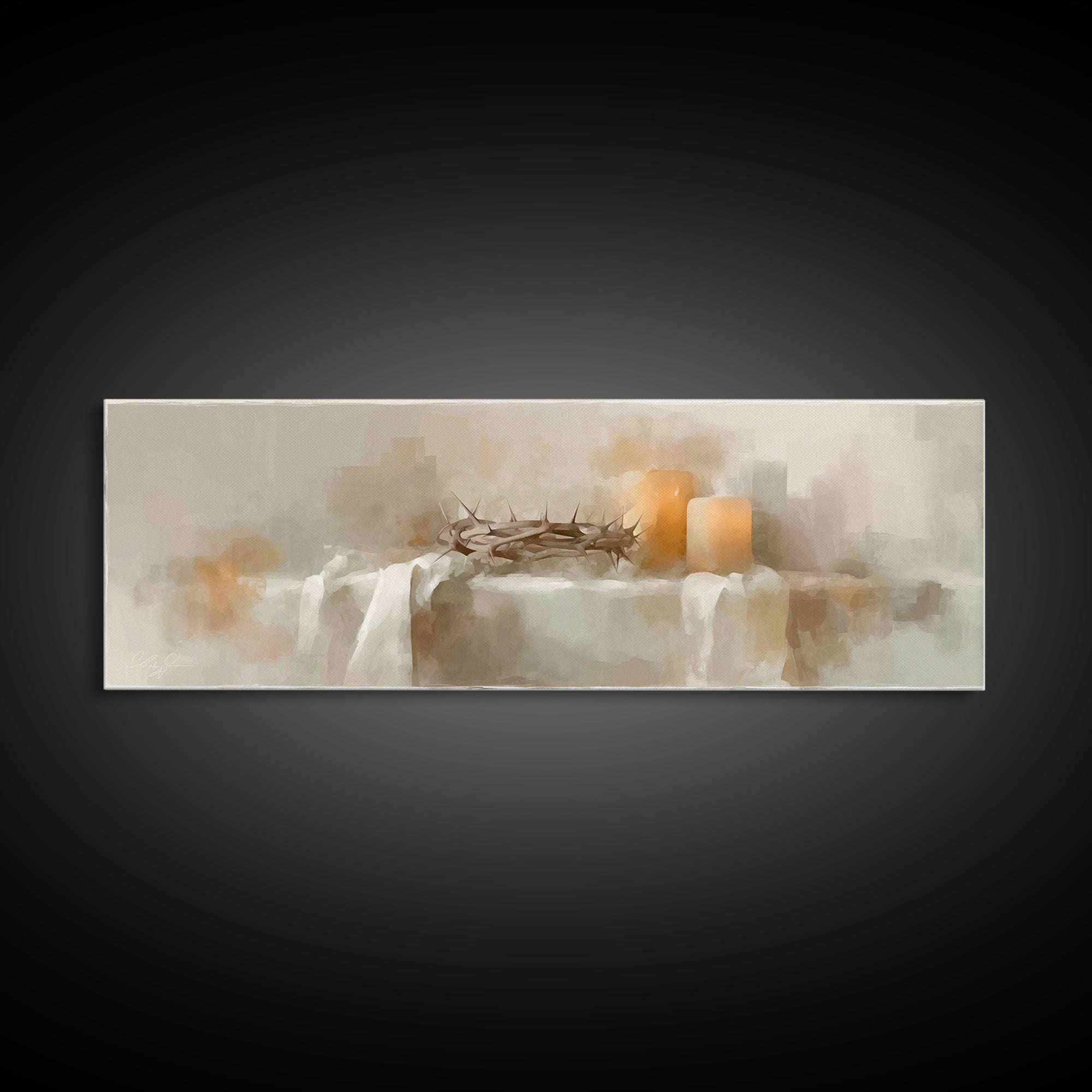 Holy Promise | Framed Canvas Print | Christian Art | Christian Wall Art | Panoramic Frame | Christian Art Canvas | Christmas Art