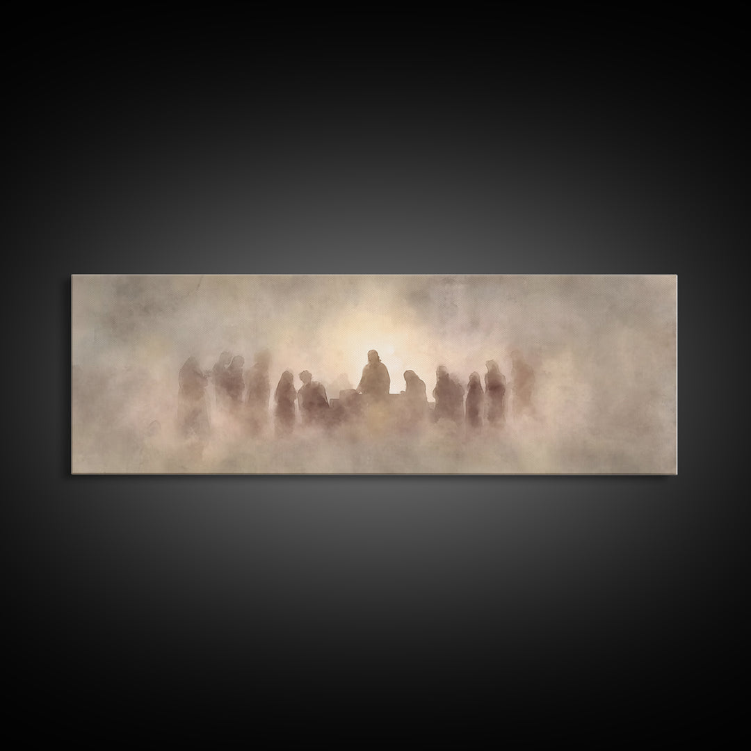 Veil Of Communion – Framed Canvas Print – Christian Wall Art – Christian Art Canvas – Panoramic Painting – Jesus Painting – Christian Art