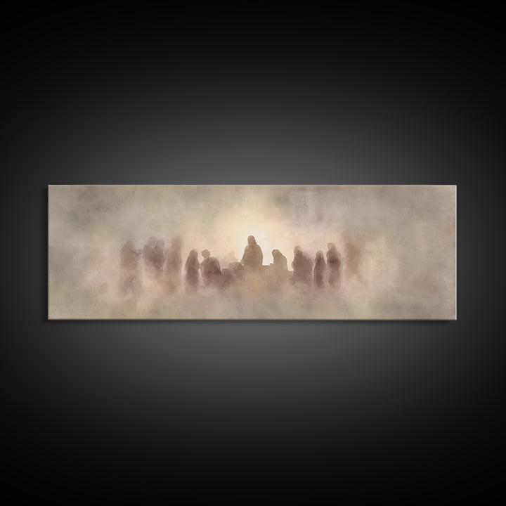 Veil Of Communion – Framed Canvas Print – Christian Wall Art – Christian Art Canvas – Panoramic Painting – Jesus Painting – Christian Art