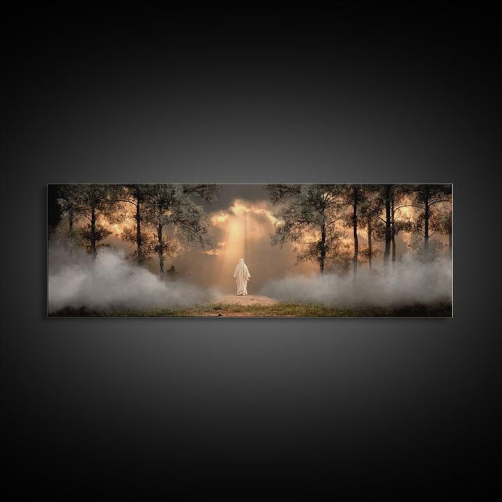 Forest Of Revelation – Framed Canvas Print – Panoramic Art – Christian Wall Art – Jesus Painting – Christian Art Canvas – Christian Decorat