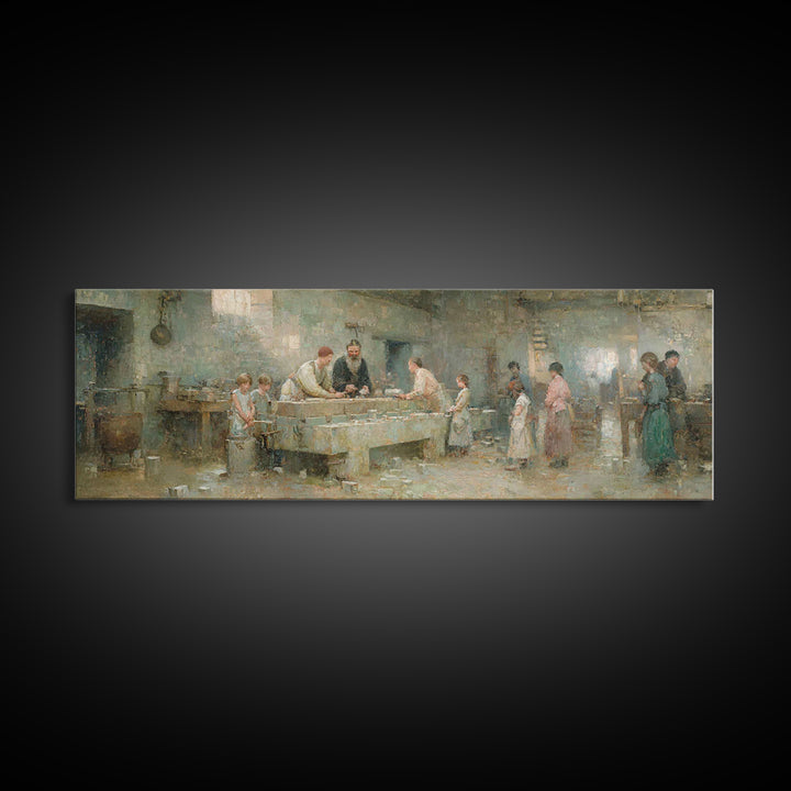 Humble Workshop Hours | Framed Canvas Print | Panoramic Wall Art | Christian Art Canvas | Christian Wall Art | Jesus Painting | Christian A