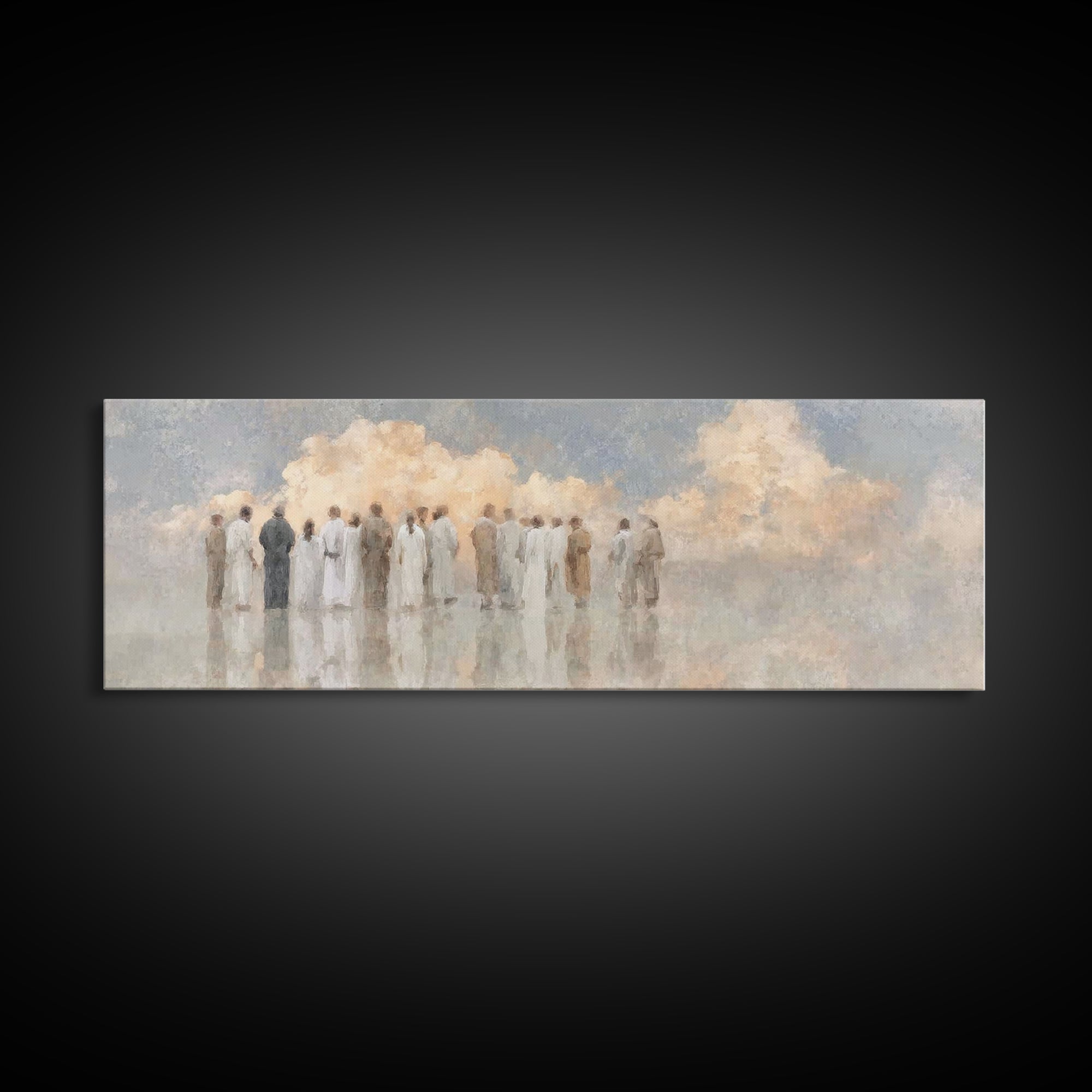 Celestial Meeting | Framed Canvas Print | Christian Wall Art | Christian Art Canvas | Panoramic Wall Art | Christian Painting | Christian C