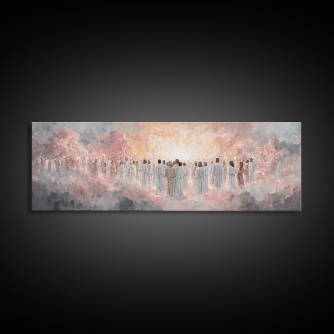 Radiant Multitude, Framed Canvas Print, Christian Art Canvas, Christian Wall Art, Panoramic Art, Christian Christmas Art, Christian Gift Id