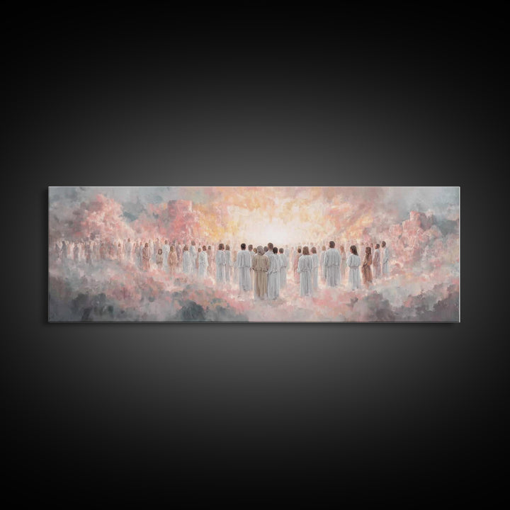 Radiant Multitude, Framed Canvas Print, Christian Art Canvas, Christian Wall Art, Panoramic Art, Christian Christmas Art, Christian Gift Id