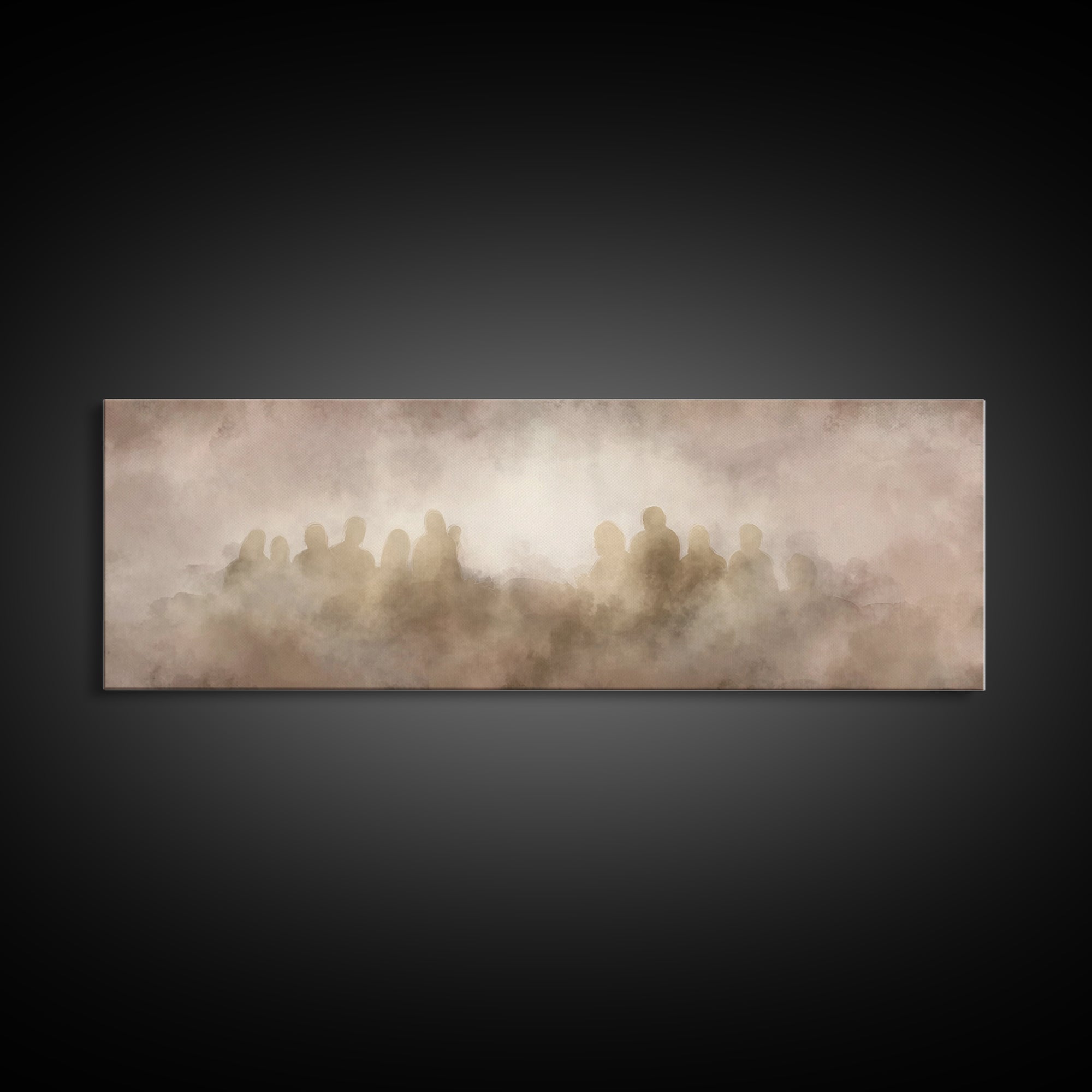 Shadows Of Witness – Framed Canvas Print – Christian Art Canvas – Christian Wall Art – Panoramic Painting – Christian Christmas Art – Chris