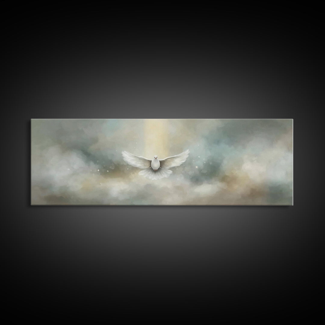 Heavenly Ascent – Framed Canvas Print – Christian Art Canvas – Christian Wall Art – Panoramic Painting – Jesus Painting – Christian Decor