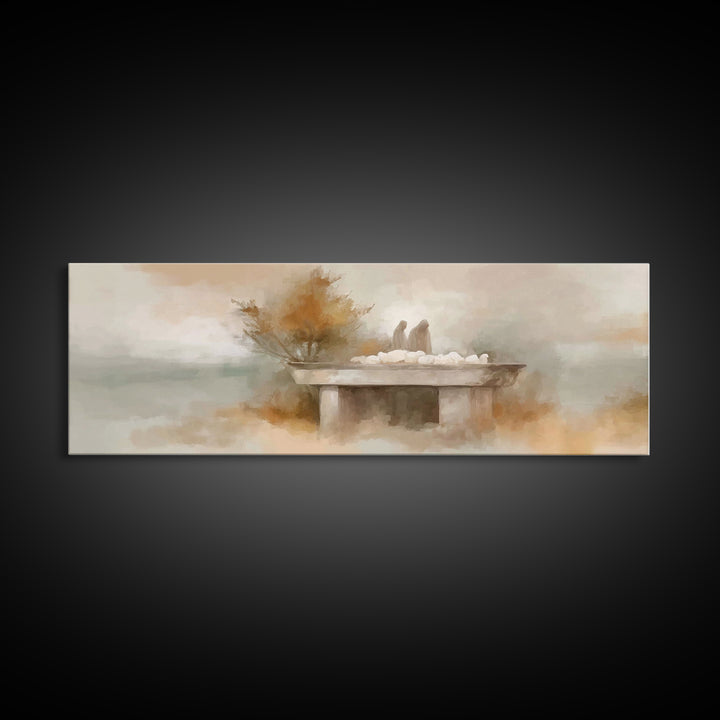 Autumn Shepherds | Framed Canvas Print | Christian Art Canvas | Christian Wall Art | Panoramic Painting | Christian Christmas Art | Christi