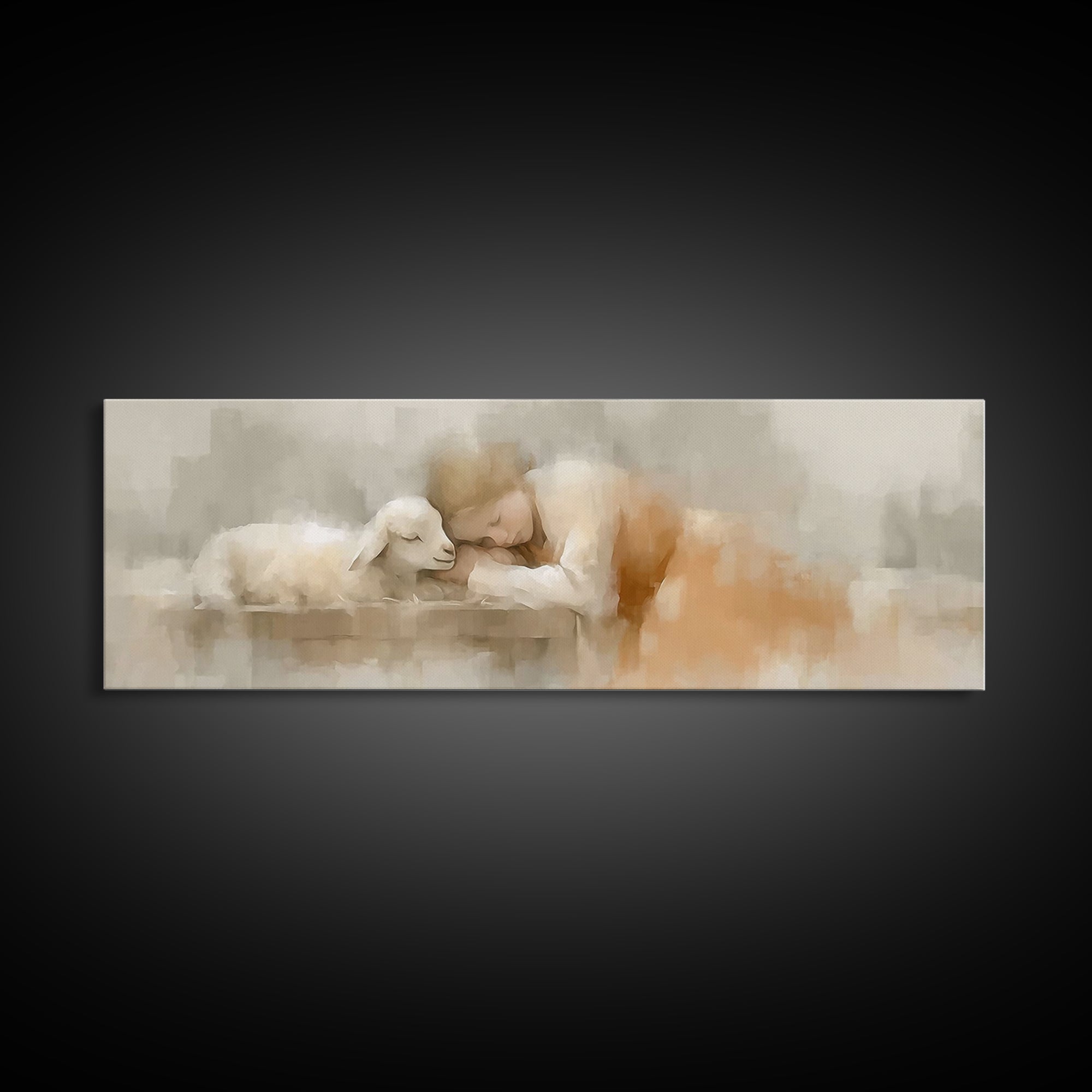 Childhood Grace – Framed Canvas Print – Christian Art Canvas – Christian Wall Art – Panoramic Painting – Christian Gift – Christian Christm