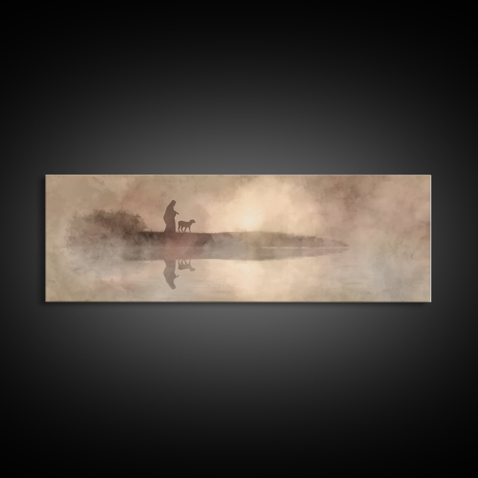 Walk Of Mercy, Framed Canvas Print, Christian Art Canvas, Christian Wall Art, Panoramic Painting, Jesus Art Print, Christian Decor