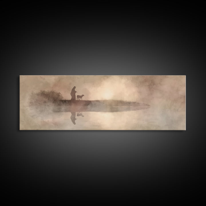 Walk Of Mercy, Framed Canvas Print, Christian Art Canvas, Christian Wall Art, Panoramic Painting, Jesus Art Print, Christian Decor