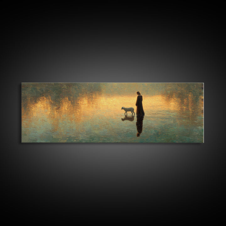 Guiding Hope – Framed Canvas Print – Christian Wall Art – Christian Art Canvas – Panoramic Wall Art – Jesus Painting – Christian Art