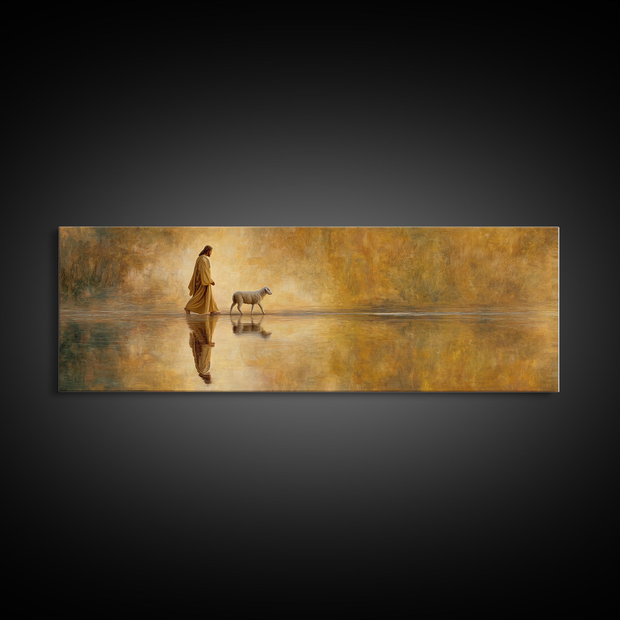 Paths Of Faith, Framed Canvas Print, Christian Wall Art, Christian Art Canvas, Panoramic Painting, Jesus Art Print, Christian Decor