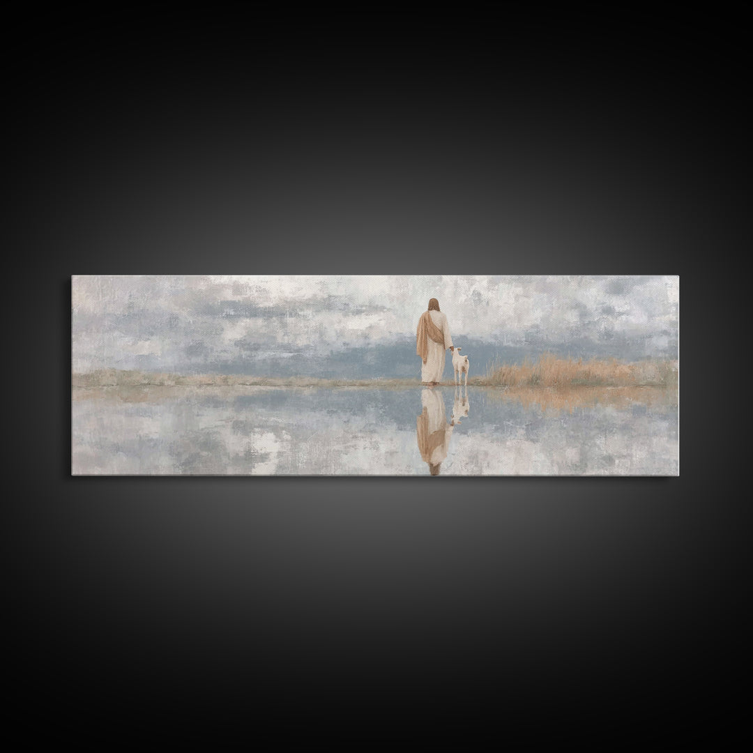 Clouds Of Promise – Framed Canvas Print – Christian Wall Art – Christian Art Canvas – Panoramic Frame – Christian Christmas Art – Jesus Pai
