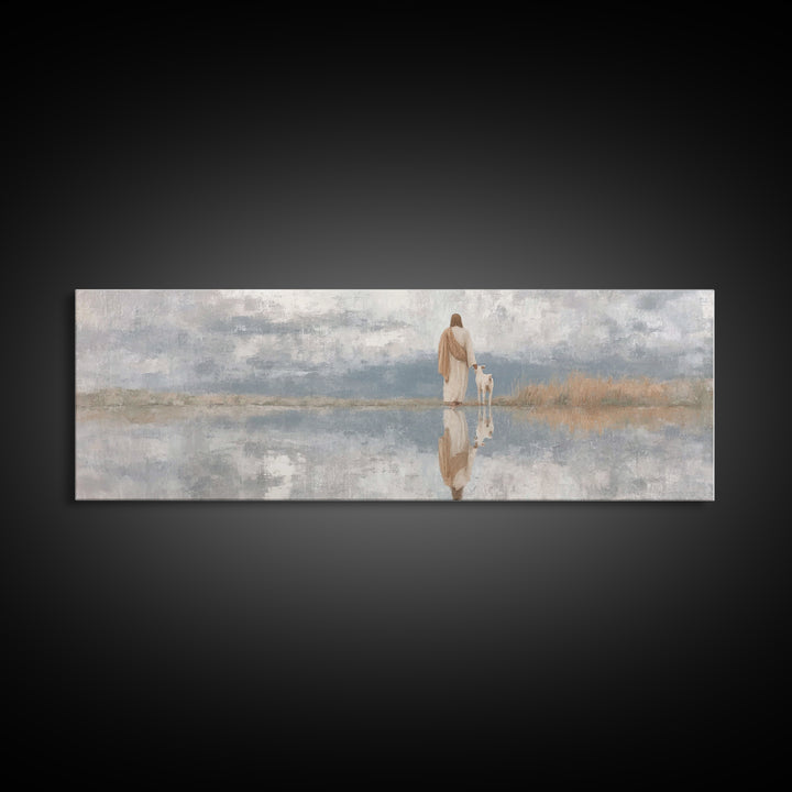 Clouds Of Promise – Framed Canvas Print – Christian Wall Art – Christian Art Canvas – Panoramic Frame – Christian Christmas Art – Jesus Pai