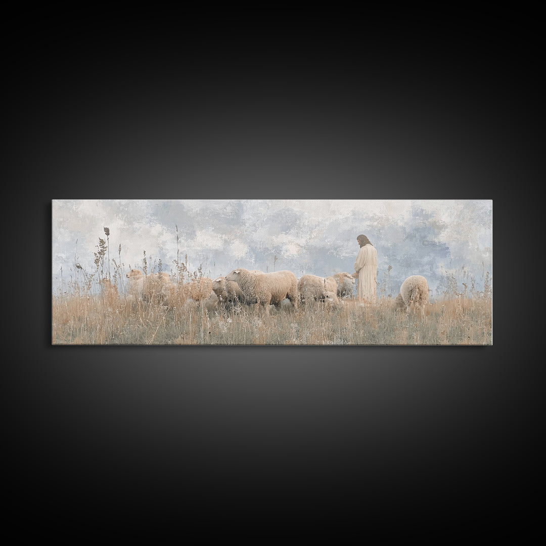 Fields Of Mercy | Framed Canvas Print | Extra Wide Art | Christian Wall Art | Christian Art Canvas | Jesus Art Print | Christian Decor