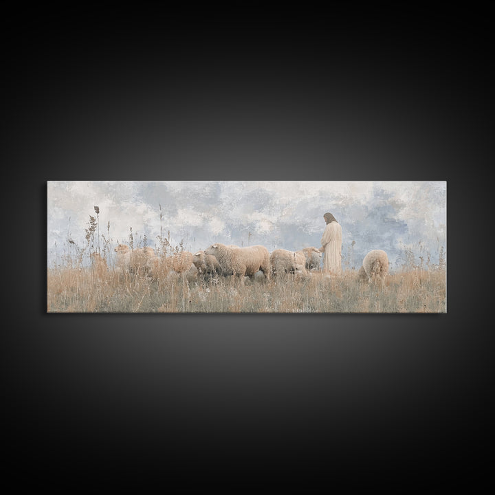 Fields Of Mercy | Framed Canvas Print | Extra Wide Art | Christian Wall Art | Christian Art Canvas | Jesus Art Print | Christian Decor