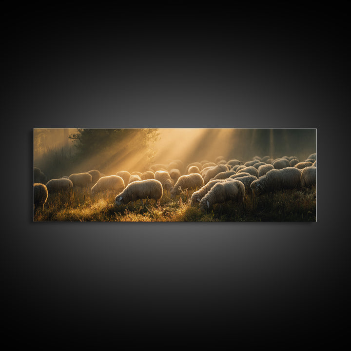 Guided By Sunrise, Framed Canvas Print, Panoramic Frame, Christian Wall Art, Christian Art Canvas, Jesus Art Print, Christian Decor