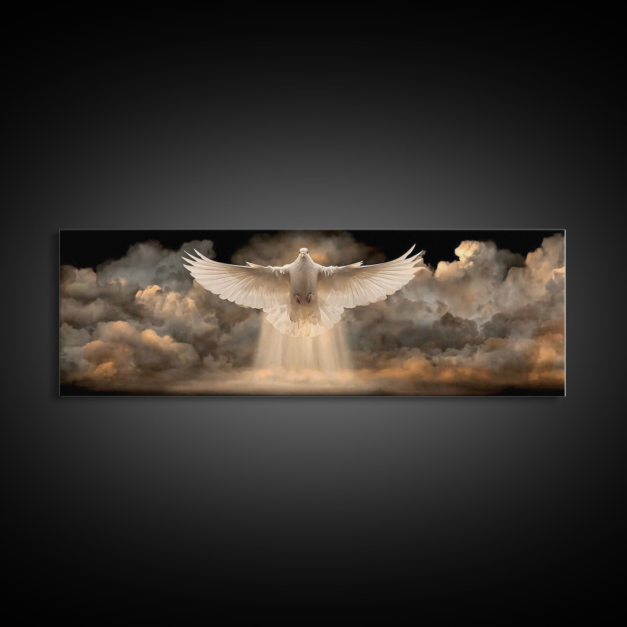 Ascension Glory – Framed Canvas Print – Christian Art – Christian Art Canvas – Panoramic Print – Jesus Painting – Christian Wall Art