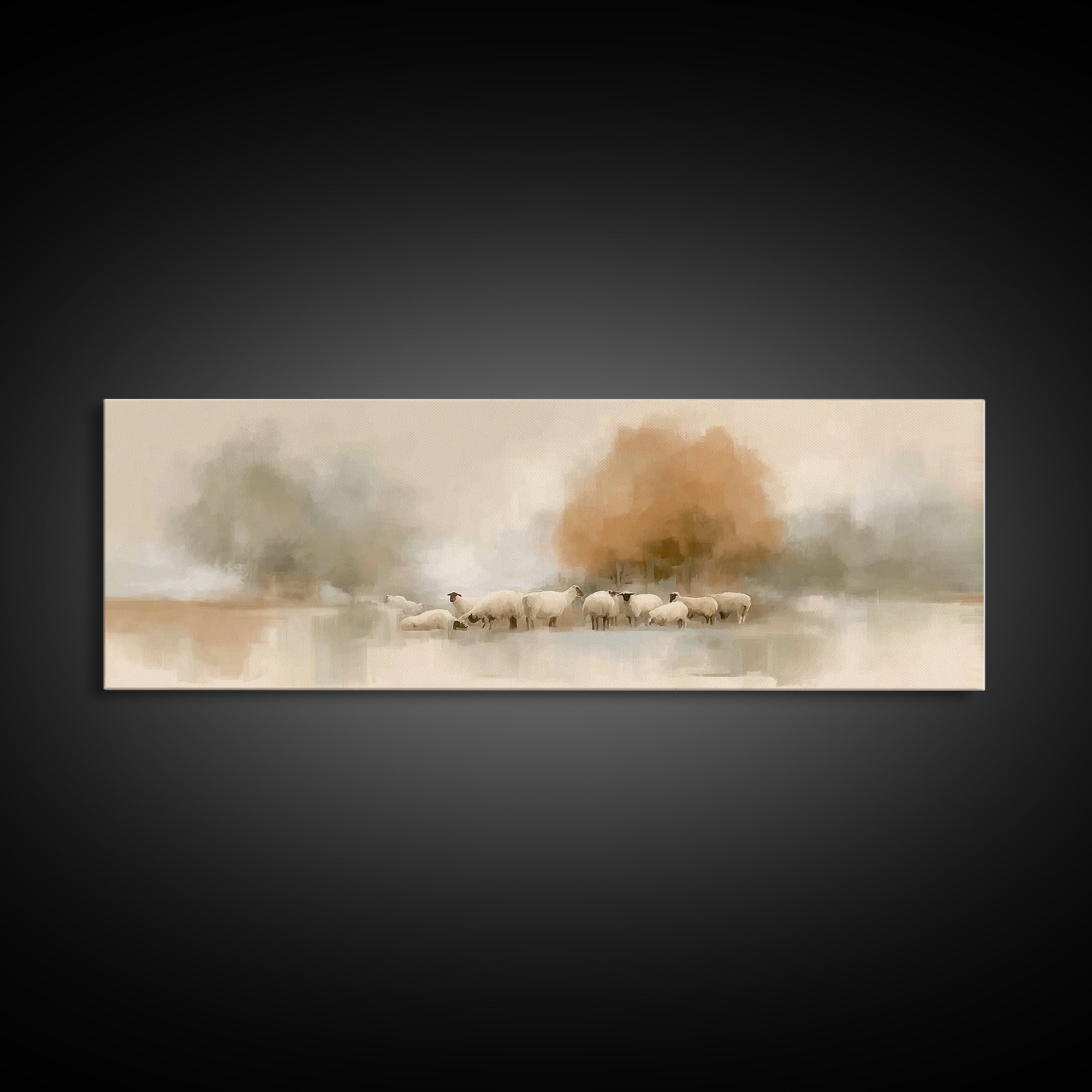 Autumn Flock Peace – Framed Canvas Print – Panoramic Print – Christian Wall Art – Christian Art Canvas – Christian Painting – Christian Gif