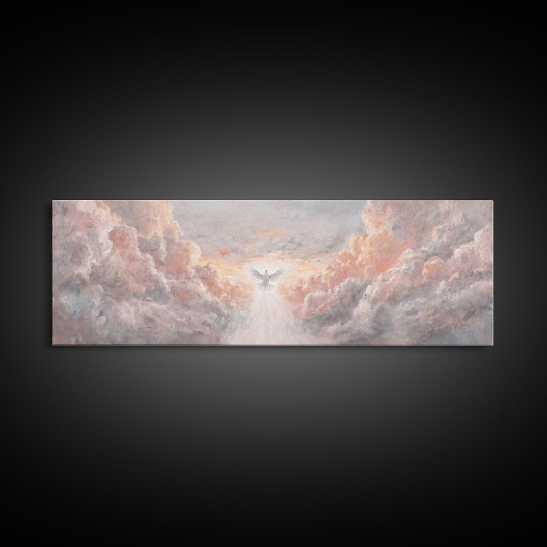 Heavenly Dawn Light – Framed Canvas Print – Panoramic Art – Christian Wall Art – Christian Art Canvas – Christian Christmas Art – Modern Ch