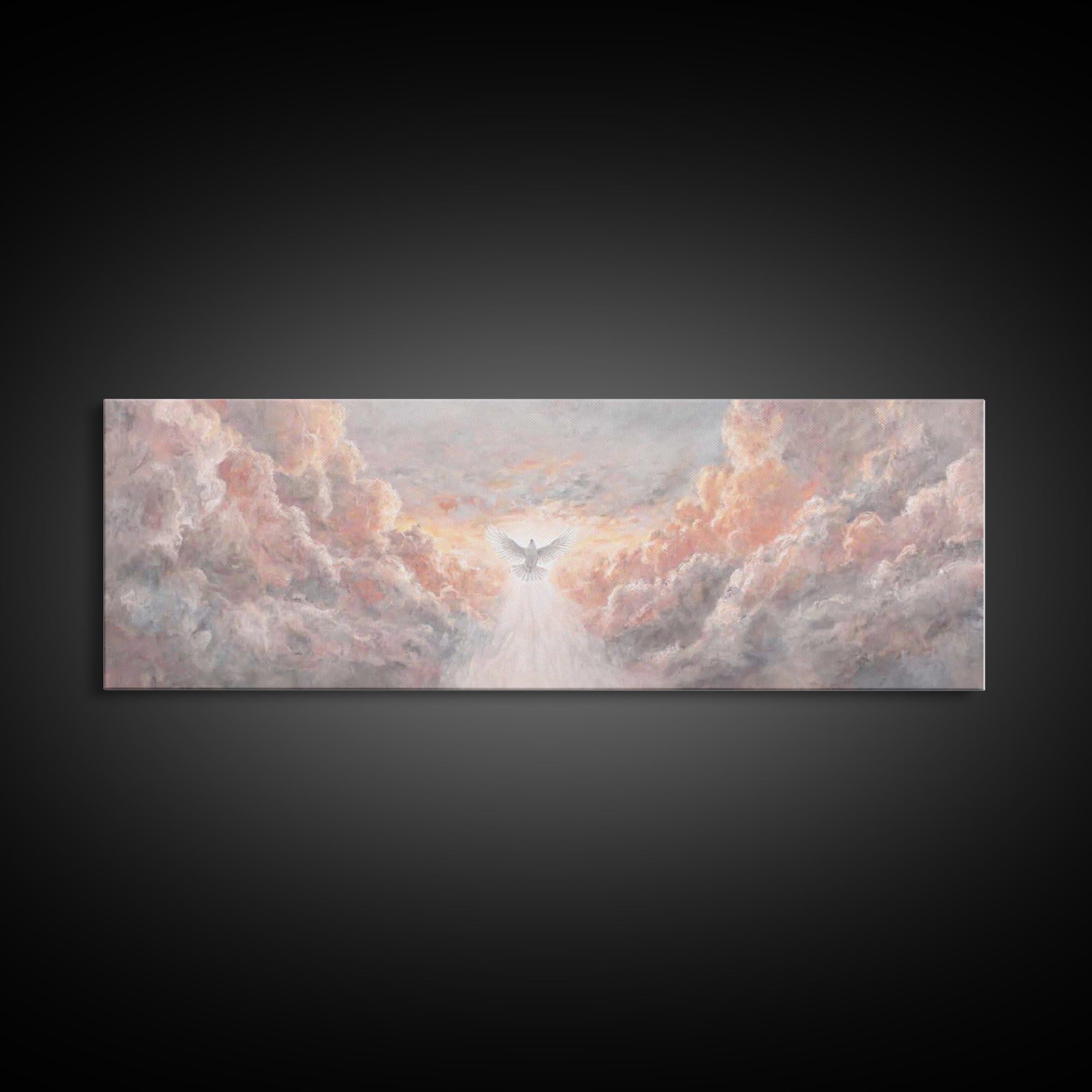 Heavenly Dawn Light – Framed Canvas Print – Panoramic Art – Christian Wall Art – Christian Art Canvas – Christian Christmas Art – Modern Ch