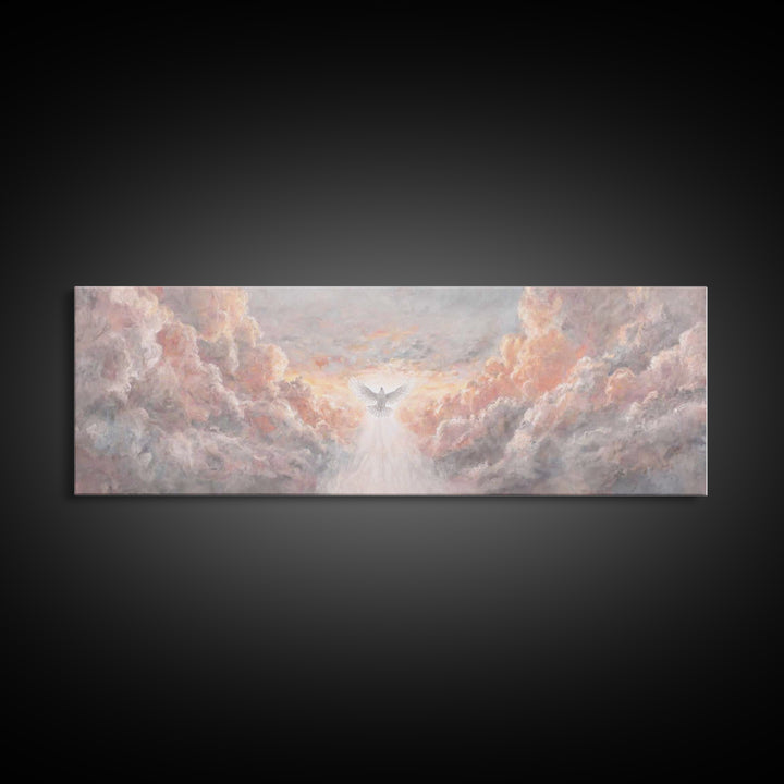Heavenly Dawn Light – Framed Canvas Print – Panoramic Art – Christian Wall Art – Christian Art Canvas – Christian Christmas Art – Modern Ch