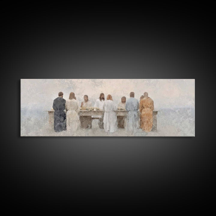 Table Of Peace – Framed Canvas Print – Panoramic Frame – Christian Art – Christian Wall Art – Jesus Painting – Subtle Christian Art