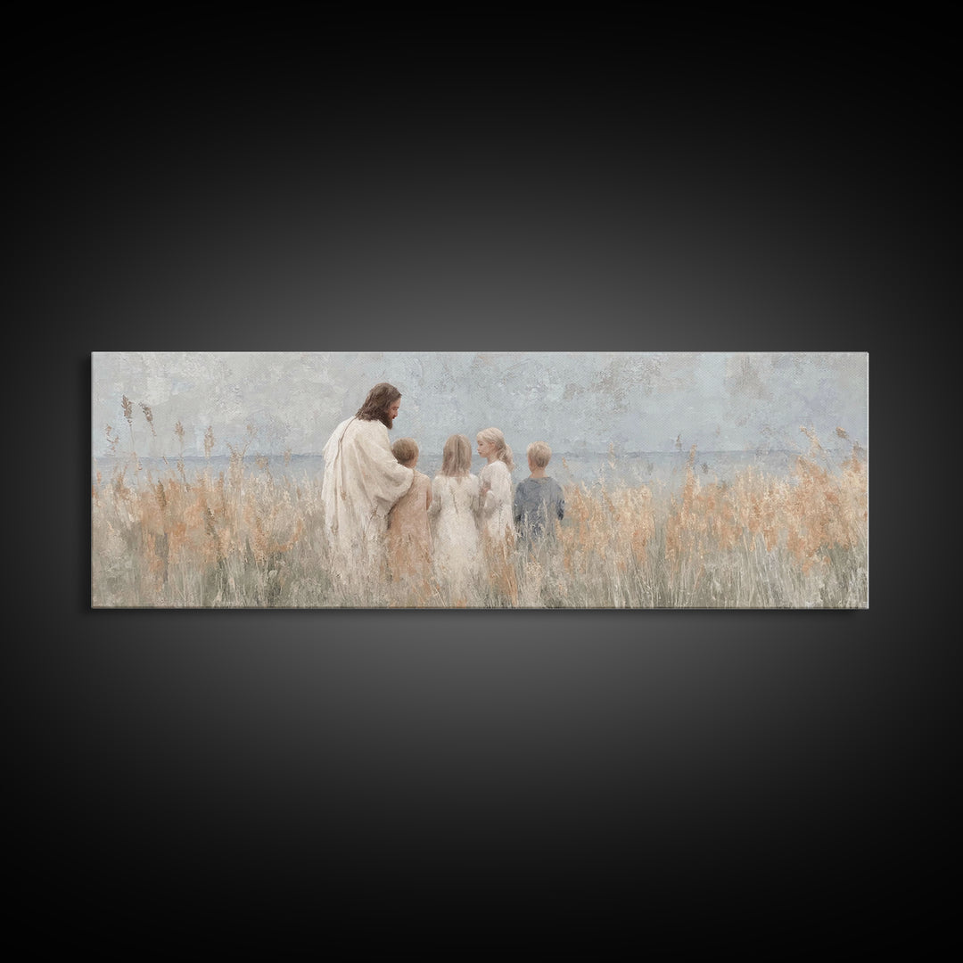 Blossoms Of Mercy – Framed Canvas Print – Christian Wall Art – Jesus Painting – Christian Art Canvas – Panoramic Wall Art – Christian Decor