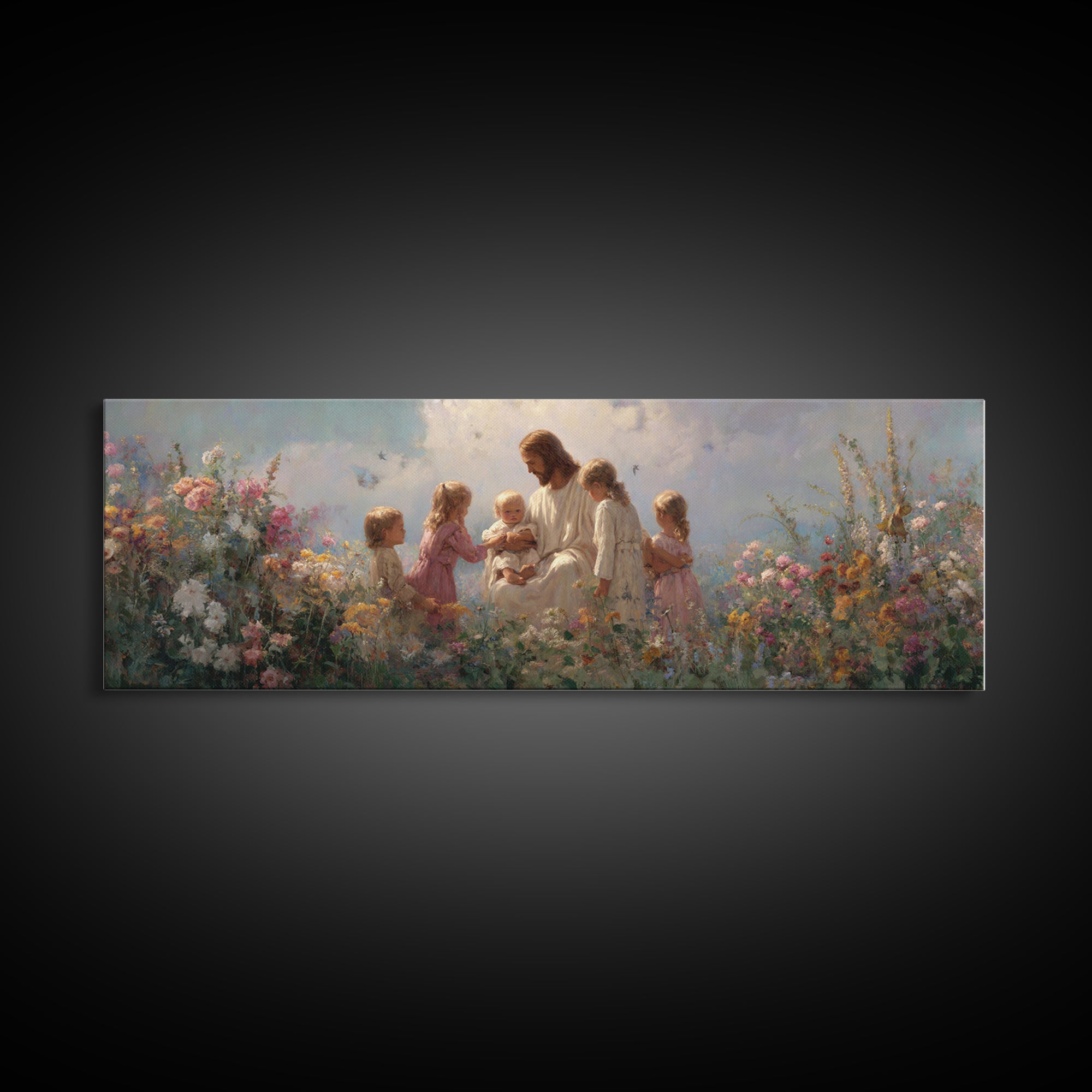 Children Of Light | Framed Canvas Print | Christian Wall Art | Jesus Painting | Christian Art Canvas | Panoramic Painting | Christian Chris