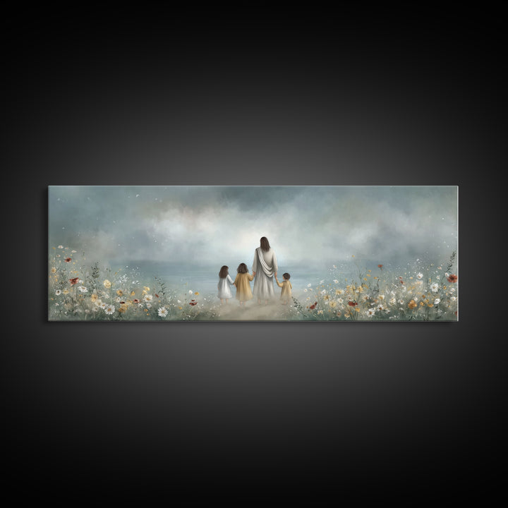Path Of Grace – Framed Canvas Print – Christian Art Canvas – Christian Wall Art – Jesus Painting – Panoramic Print – Christian Decoration