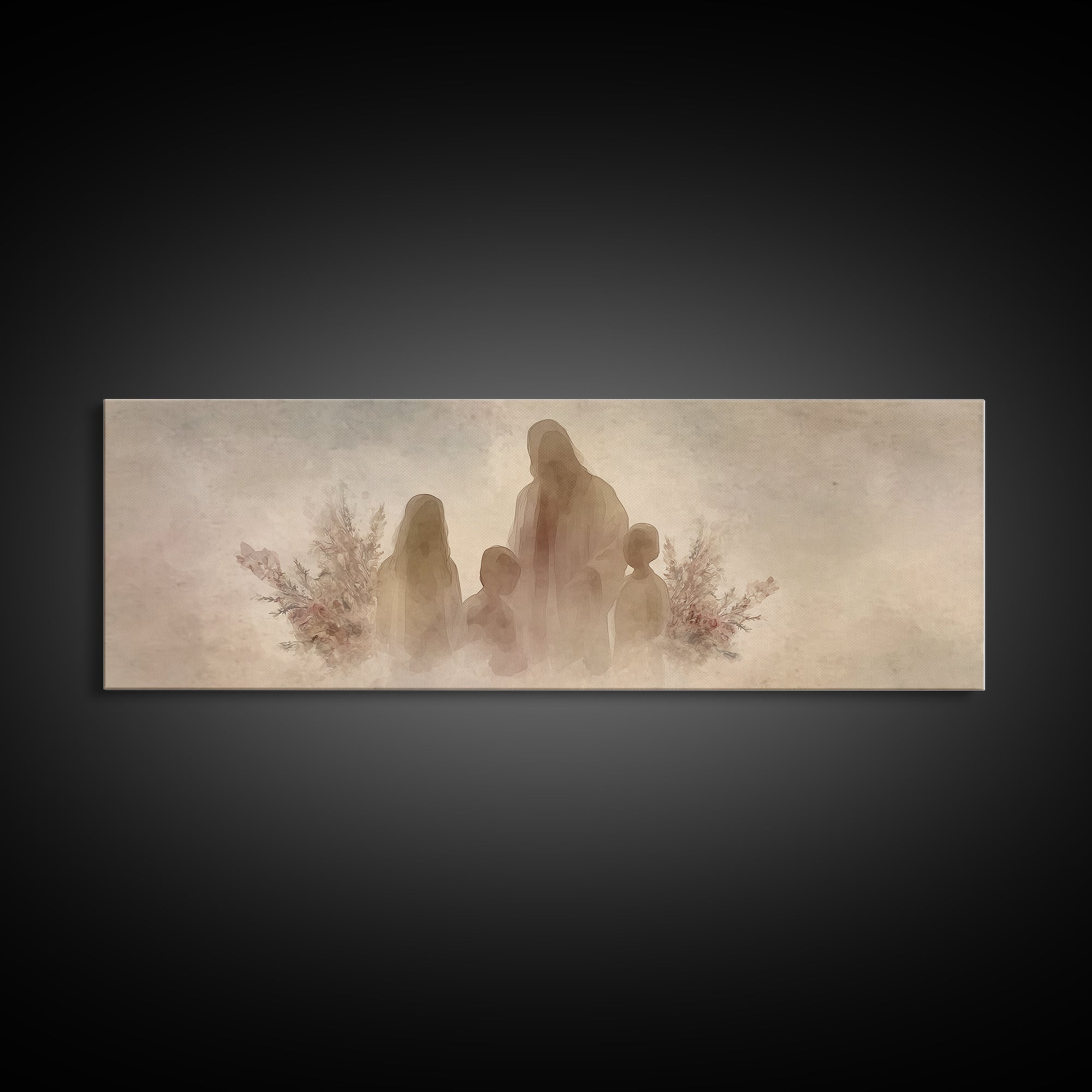 Silent Shepherd | Framed Canvas Print | Christian Art Canvas | Jesus Painting | Christian Wall Art | Panoramic Art | Christian Gift