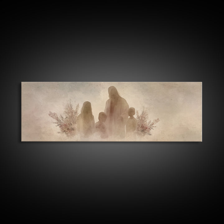 Silent Shepherd | Framed Canvas Print | Christian Art Canvas | Jesus Painting | Christian Wall Art | Panoramic Art | Christian Gift