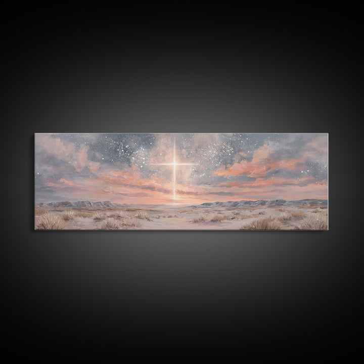 Star Of Bethlehem – Framed Canvas Print – Christian Wall Art – Christian Art Canvas – Christmas Art – Panoramic Frame – Christian Gift