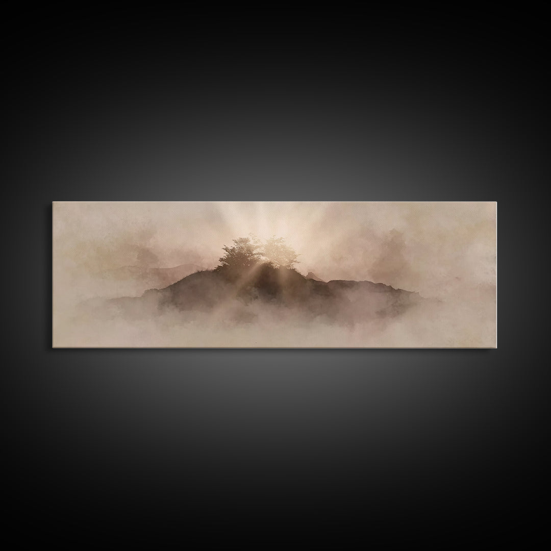 Radiant Haven Sky, Framed Canvas Print, Christian Art Canvas, Christian Wall Art, Modern Christian Art, Panoramic Wall Art, Christian Decor