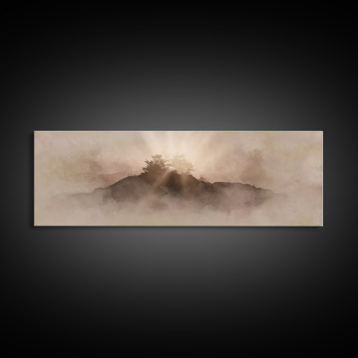 Radiant Haven Sky, Framed Canvas Print, Christian Art Canvas, Christian Wall Art, Modern Christian Art, Panoramic Wall Art, Christian Decor