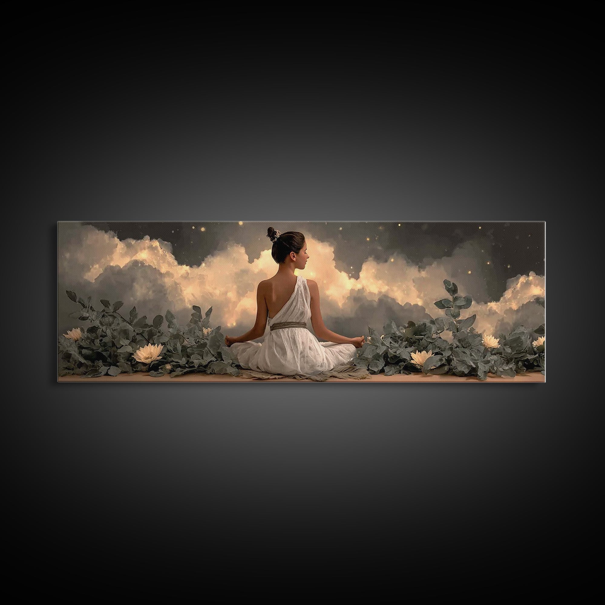 Morning Grace Hill - Framed Canvas Print - Christian Wall Art - Christian Art Canvas - Panoramic Painting - Christian Decor - Christian Gif