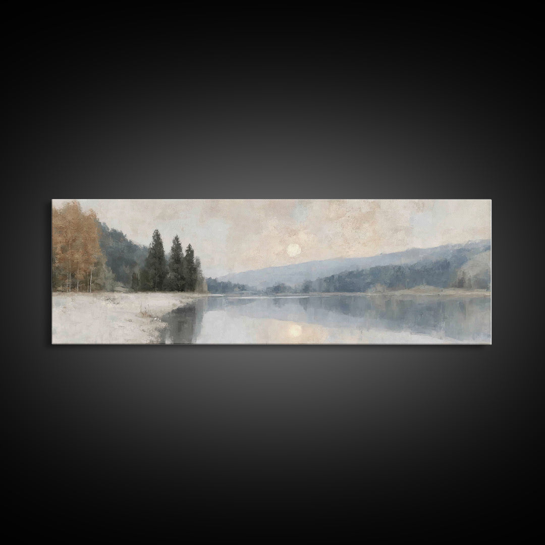Still Waters Hope - Framed Canvas Print - Christian Art Canvas - Christian Wall Art - Panoramic Print - Christian Decor - Christian Gift