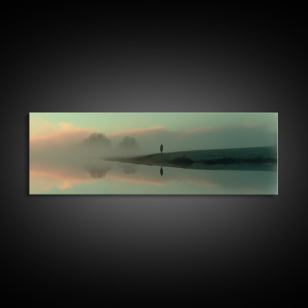 Heavenly Dawn, Framed Canvas Print, Christian Art Canvas, Jesus Painting, Panoramic Wall Art, Christian Wall Art, Christmas Art