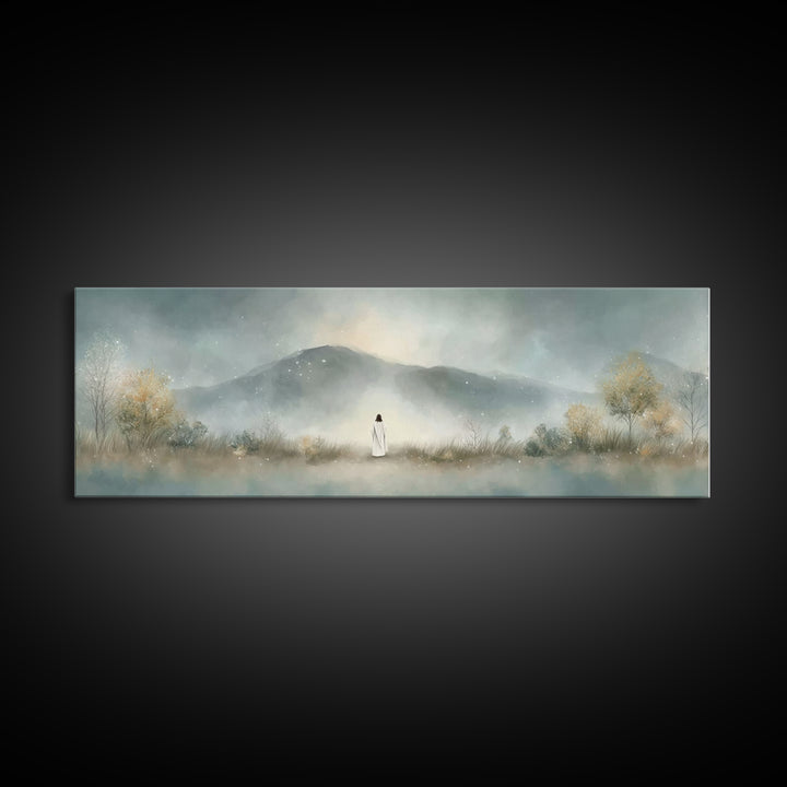 Silent Horizon | Framed Canvas Print | Christian Wall Art | Panoramic Painting | Jesus Canvas Art | Christian Art Canvas | Christmas Art